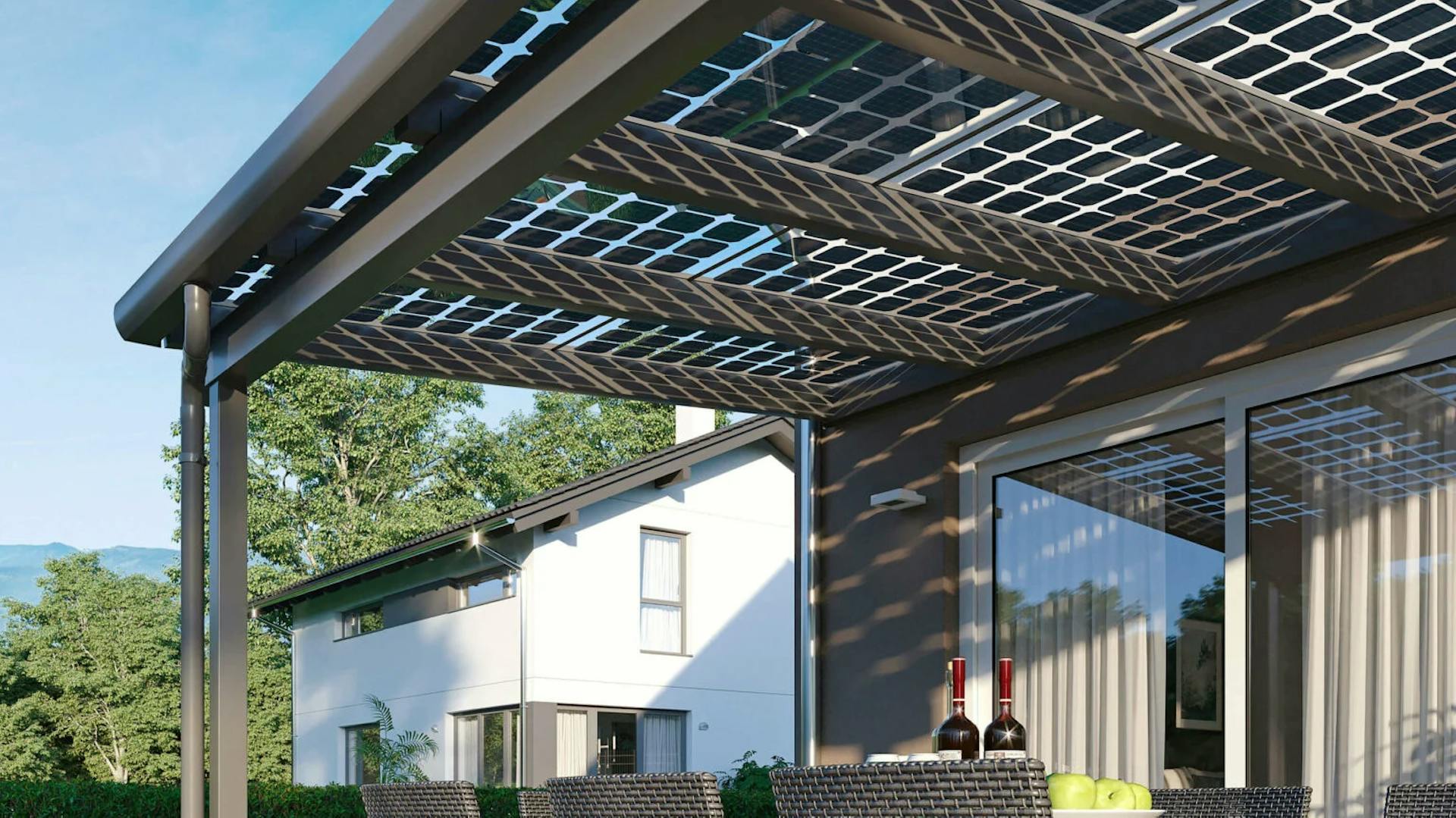 Terrassenüberdachung mit Solardach