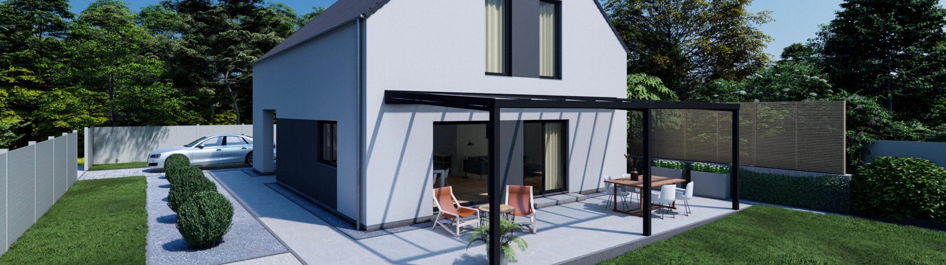 Terrassenüberdachung aus Aluminium & Glas anbau am Haus & Baugenehmigung