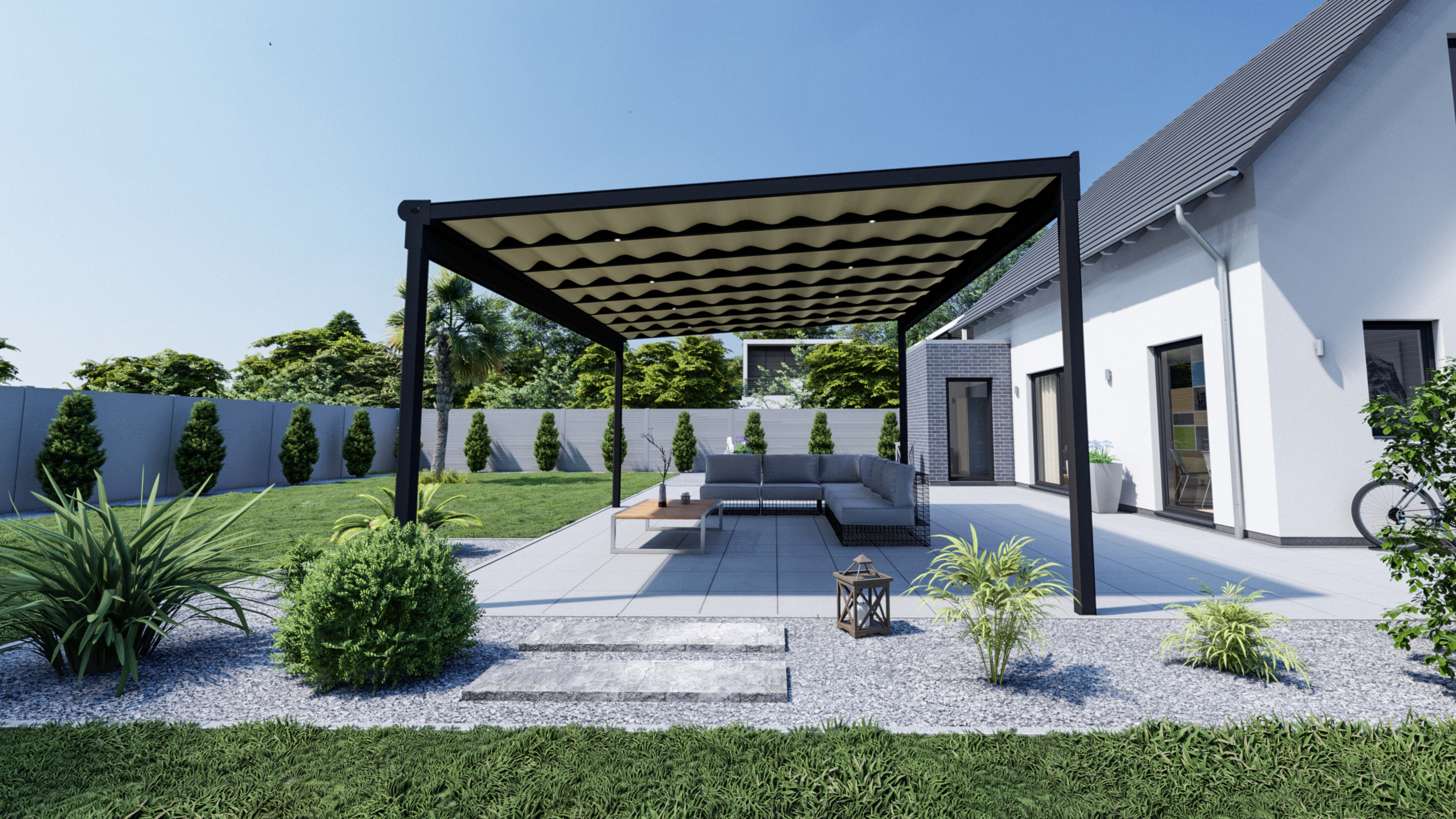 Terrassenüberdachnung nach Maß mit Montageservice