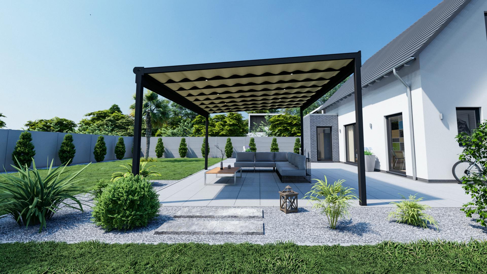 Terrassenüberdachnung nach Maß mit Montageservice