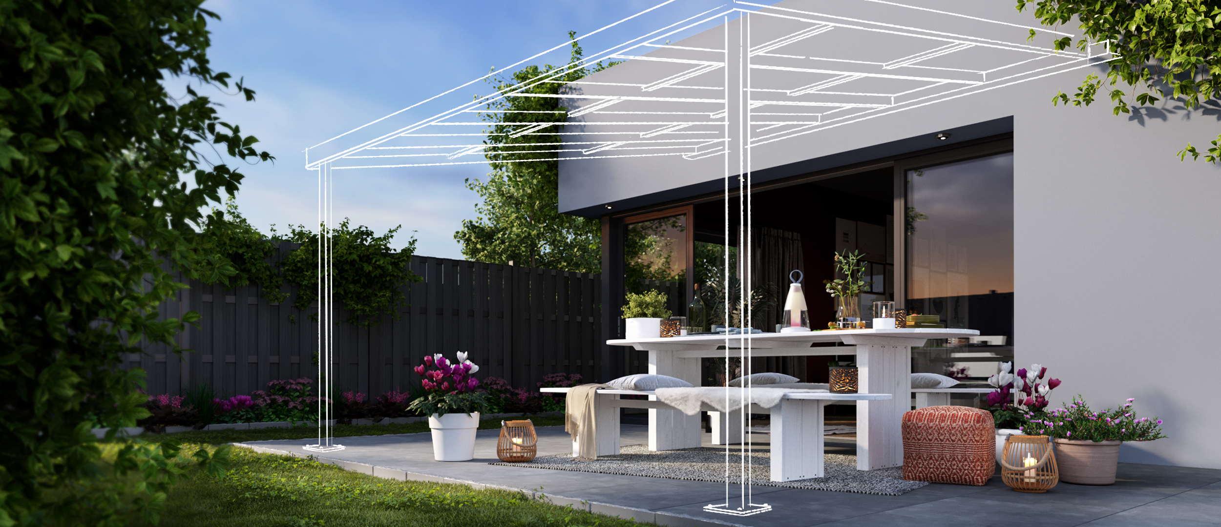 Terrassenüberdachung nach Maß mit Montageservice