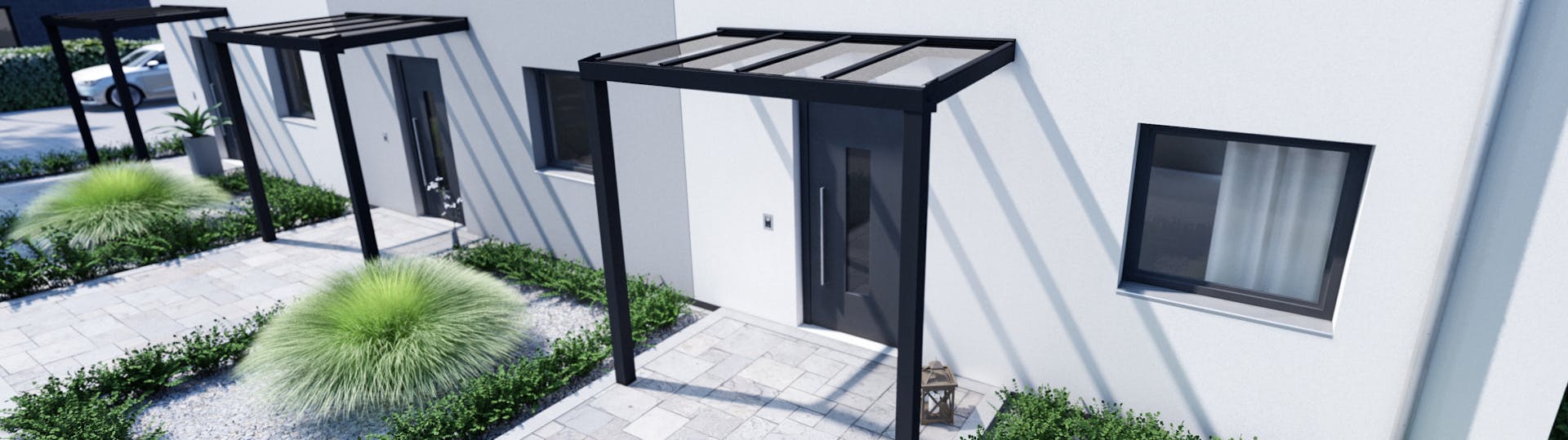 Individuelles Glas Vordach nach Maß mit Planung & Montage