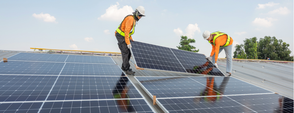 PV Anlage wird eingebaut 