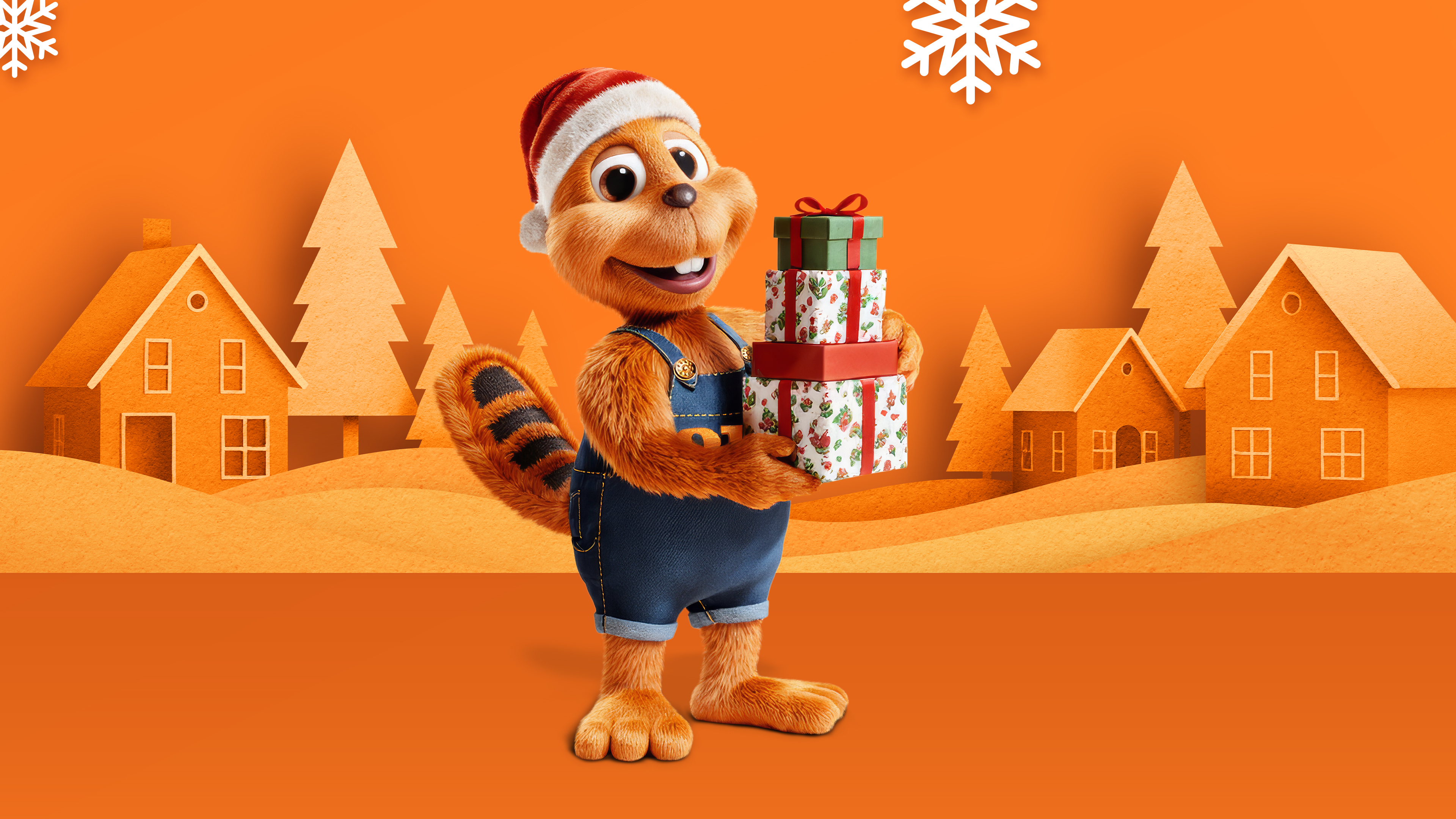 OBI Biber mit Geschenk in der Hand