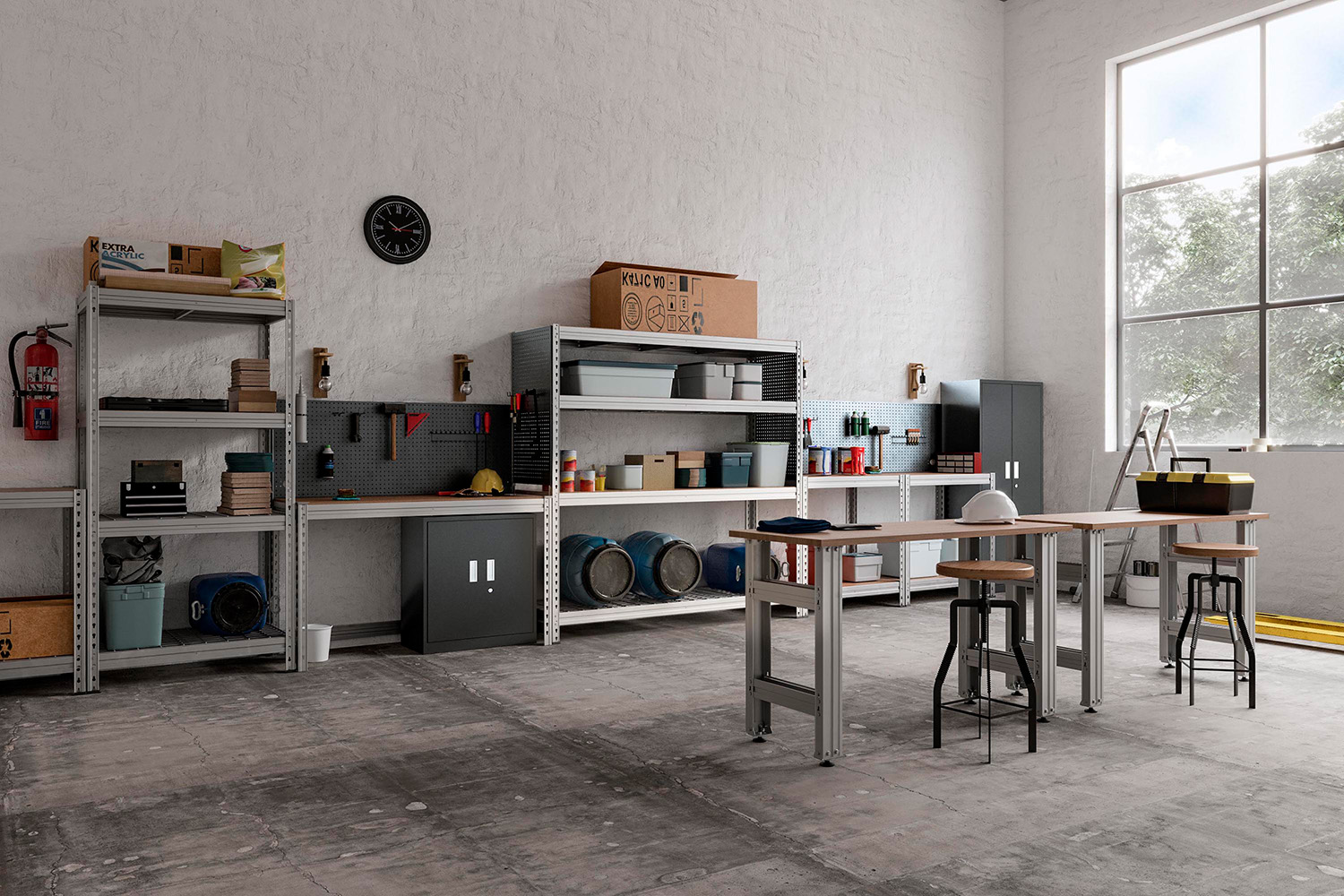 Werkstatteinrichtung und Werkzeugaufbewahrung mit Ar Shelving
