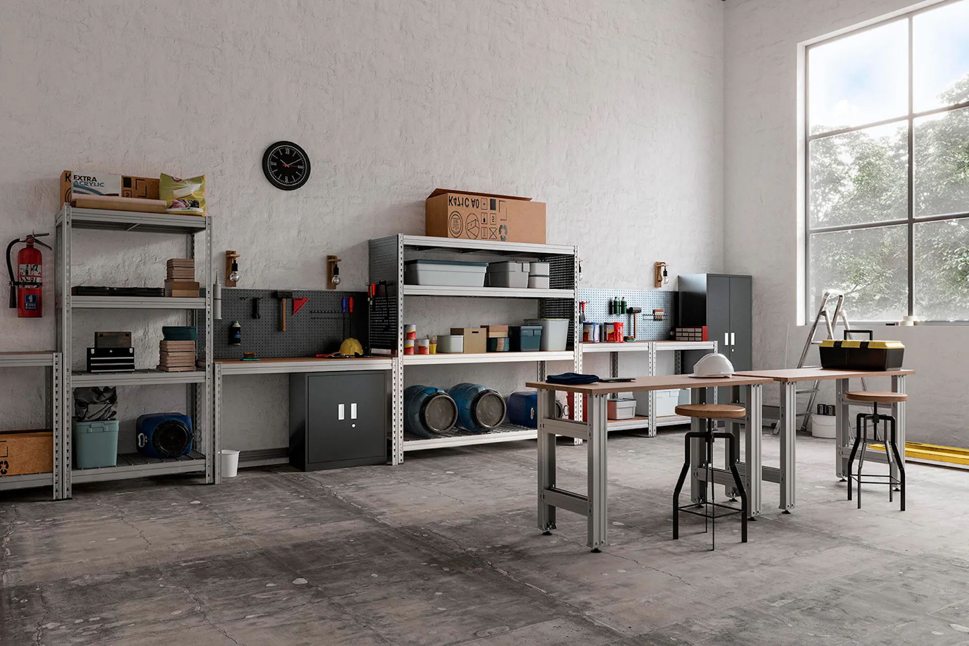 Werkstatteinrichtung und Werkzeugaufbewahrung mit Ar Shelving