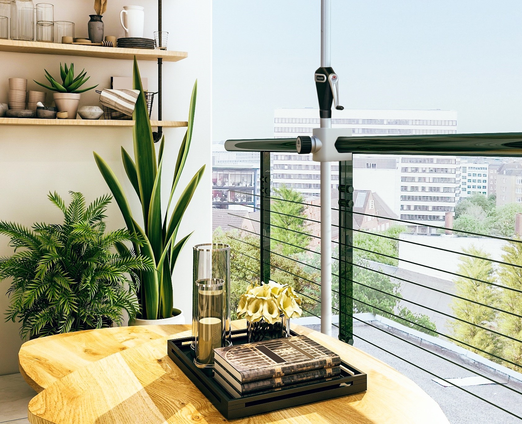 Doppler Balkonklammer für Schirme