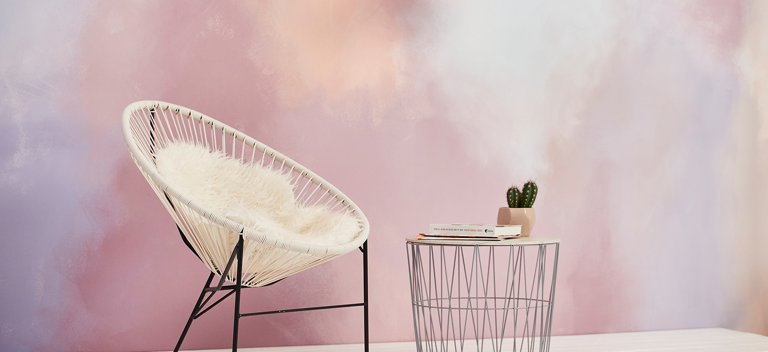 Aquarelllook an der Wand