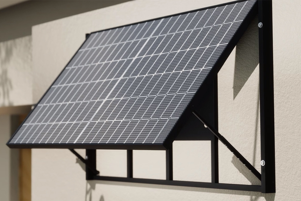 Hepa Solarmodul befestigt an der Hauswand
