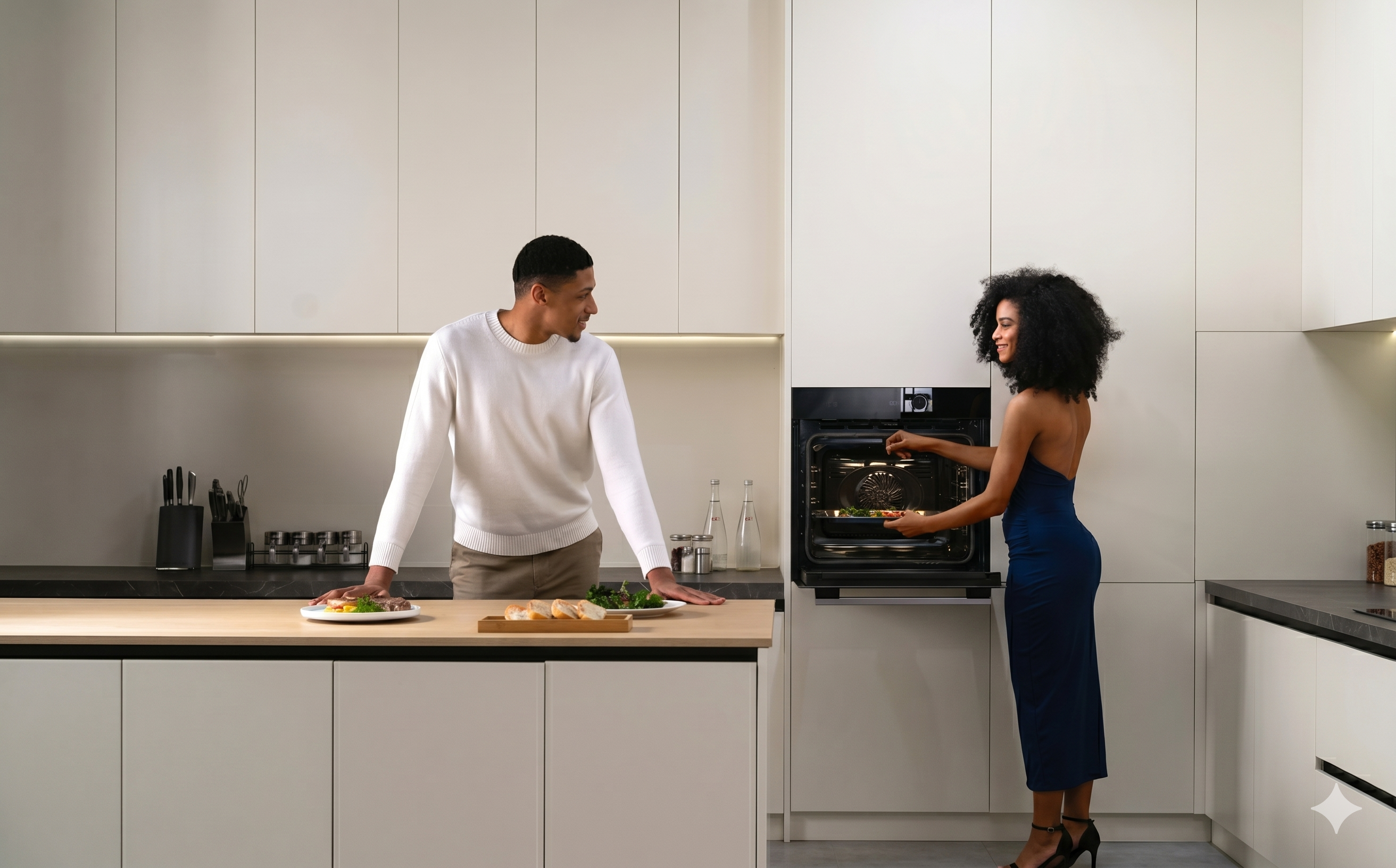 Modernes Wohnzimmer mit Midea Heizgerät