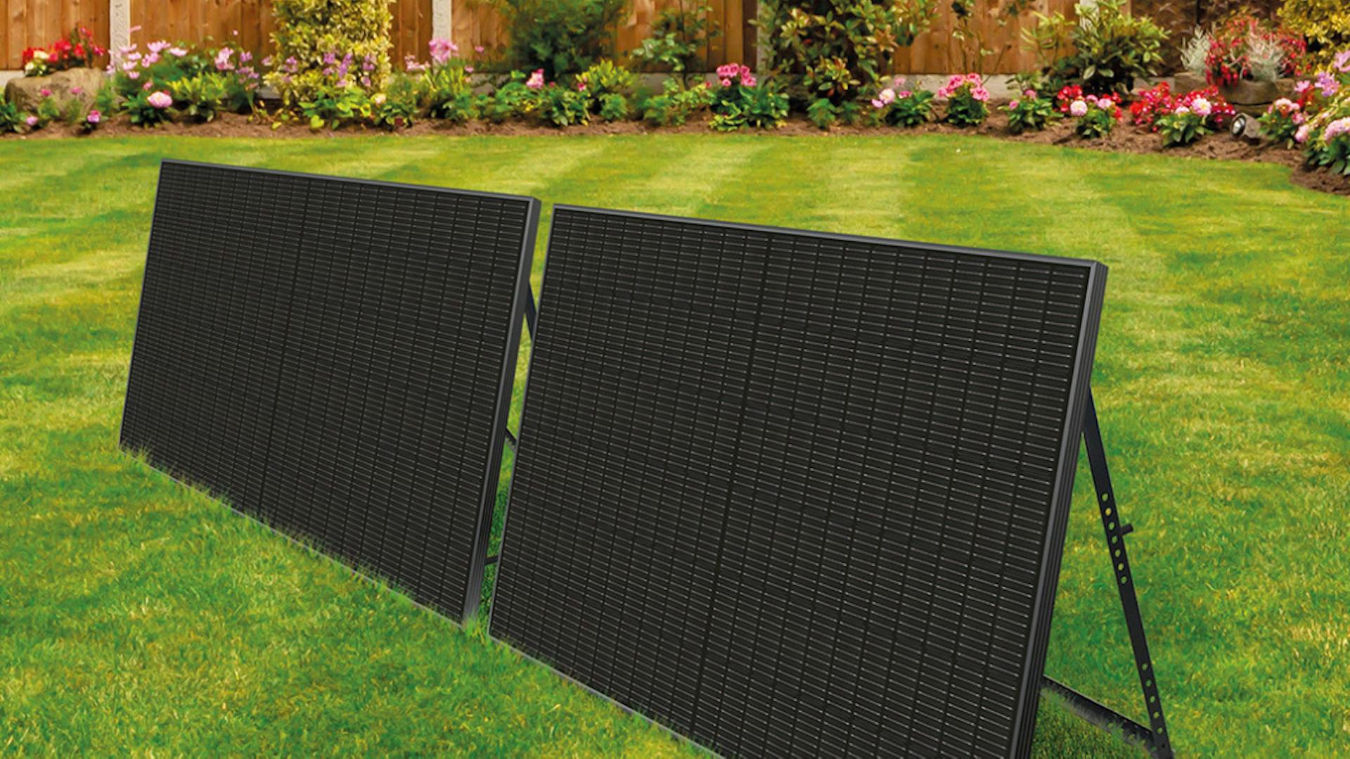 Mobile Schwaiger Solarmodule im Garten