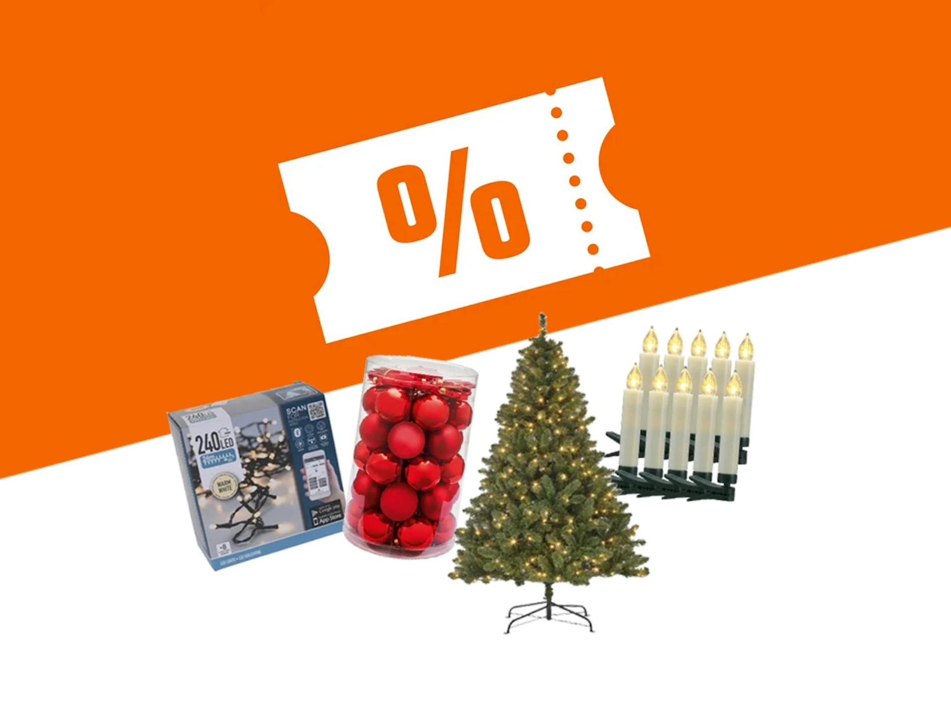 Weihnachtsartikel mit Prozentzeichen