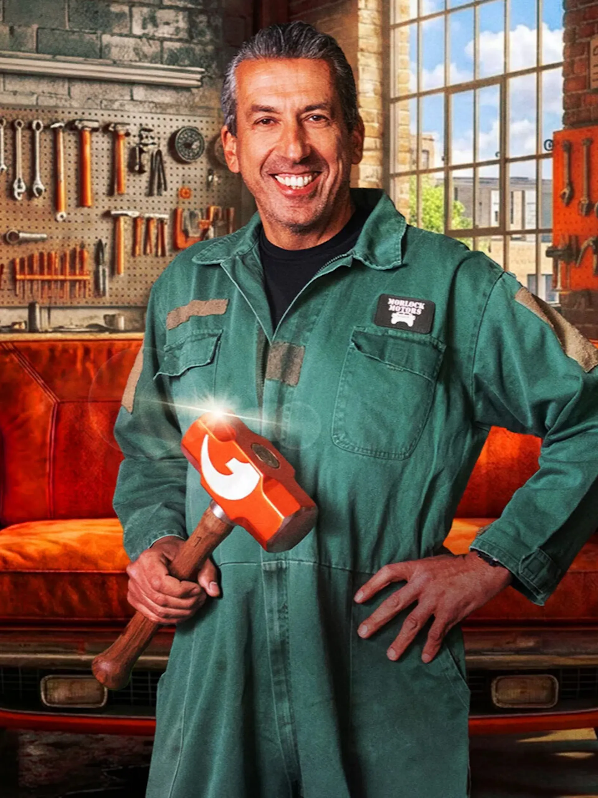 Ein Mann freut sich über die Bosch Reinigungsbürste