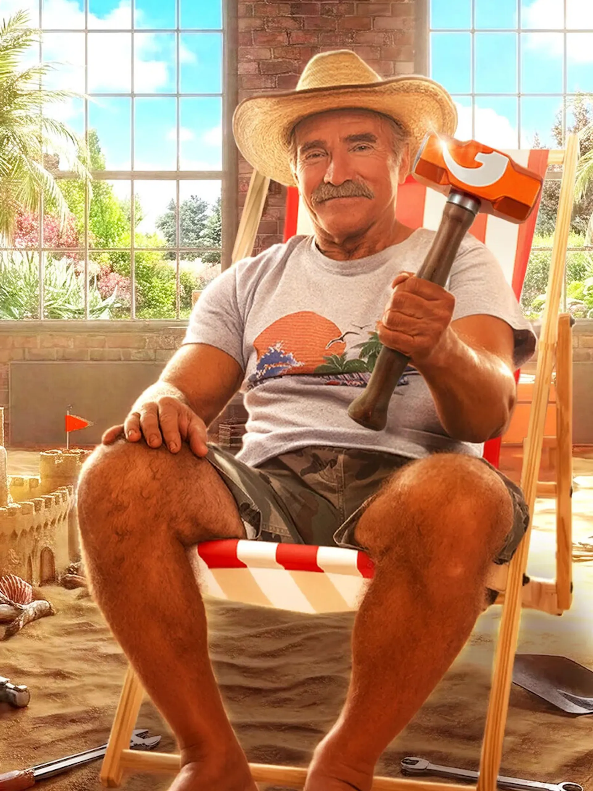 Ein Mann freut sich über die Bosch Reinigungsbürste