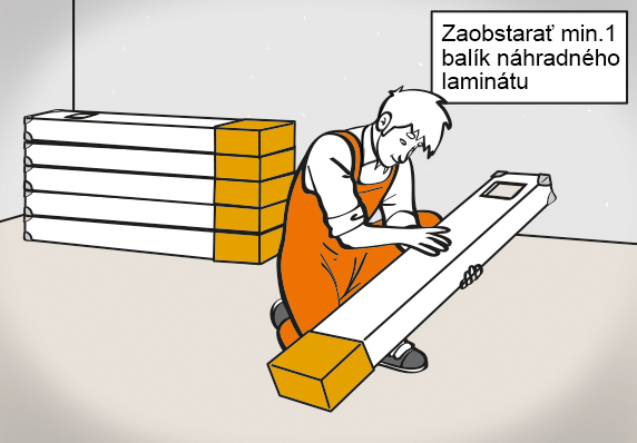 Majster s balením náhradných dosiek na výmenu za poškodené kusy.